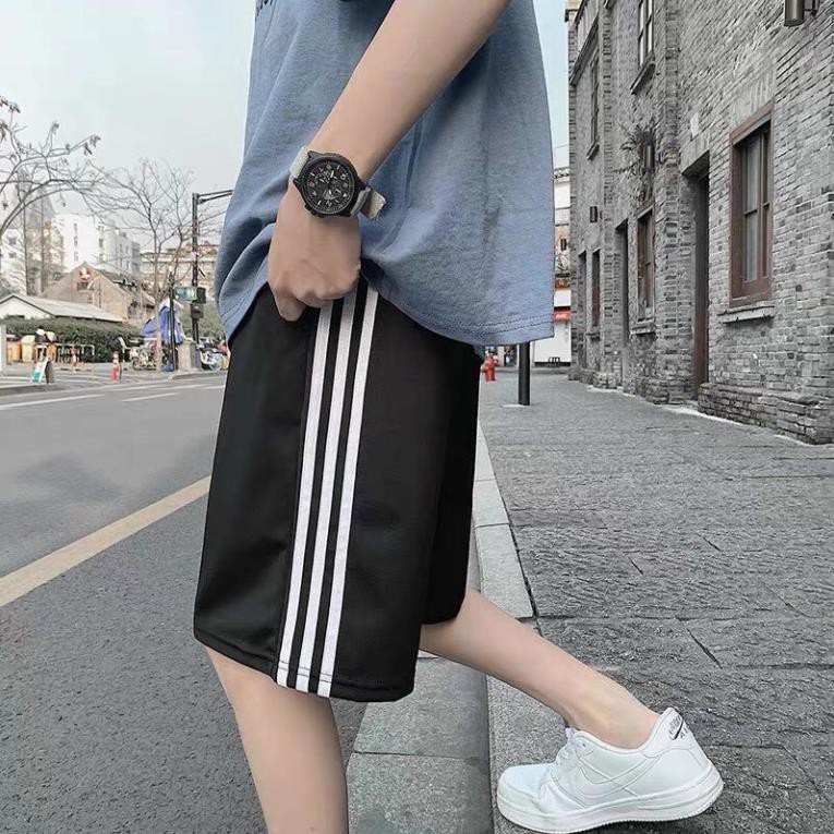 Quần short lửng 3 sọc unisex ống rộng thời trang nam nữ/ Quần đùi thể thao dáng suông phong cách ulzzang_veestore ! *