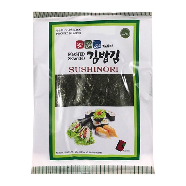 Lá rong biển cuộn cơm KIMBAP - Rong biển Hàn Quốc Sushinori thơm ngon ăn là ghiền (túi 10 lá)