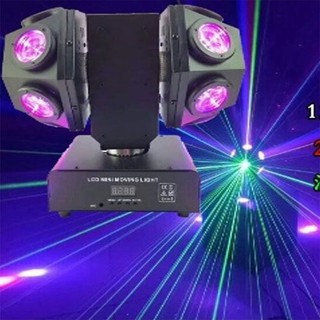 Đèn Moving 12 Mắt 2 Trục Xoay Có Laser