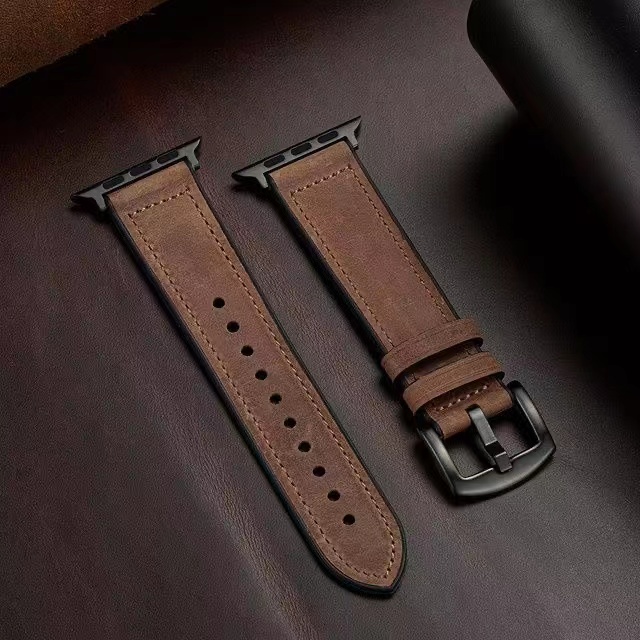 Phù Hợp Dây Đeo Bằng Da Có Vòng Đơn Cho Đồng Hồ Thông Minh Apple Watch ultra 8 6 SE 5 4 3 2 1 i-Watch 49mm 40mm 44mm
