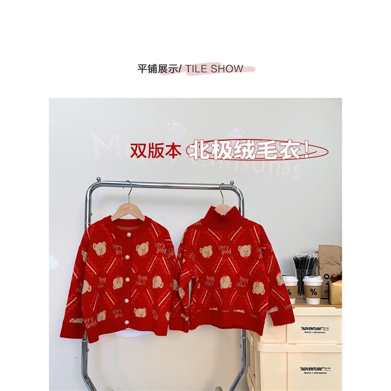 Áo Khoác Cardigan Len Lông Cừu Dày Dặn Phong Cách Phương Tây Thời Trang Mùa Đông Hàng Năm 2021 3MKQ Dành Cho Bé Gái