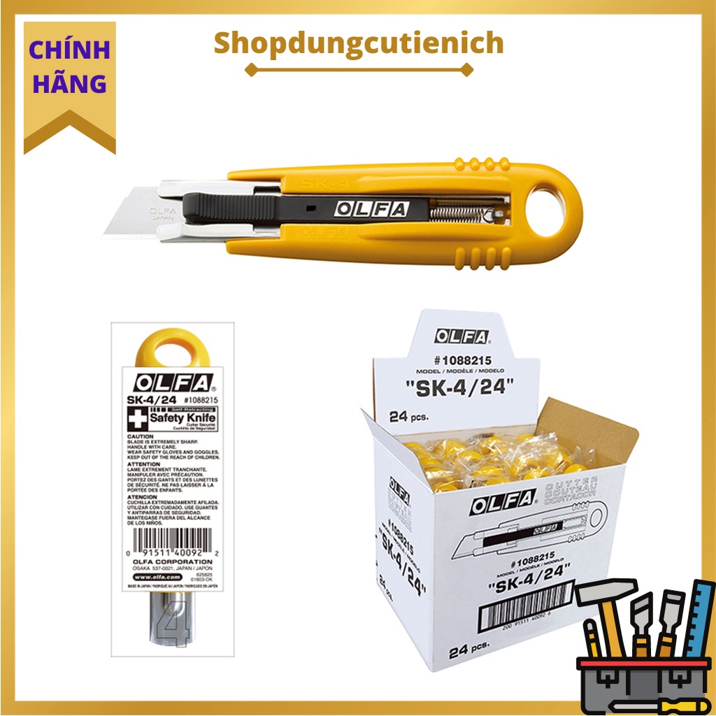 Dao Cắt Bìa cứng, Bao bì, Phim, Đồ trang trí, Bọc rút OLFA SK-4/24  Và Lưỡi Dao SKB-2/5B