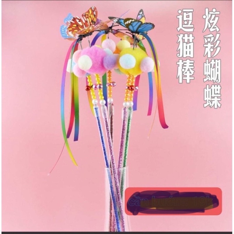 Cần câu bông hoa giảm stress cho mèo