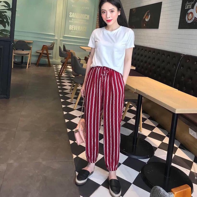 Quần lanh bo gấu