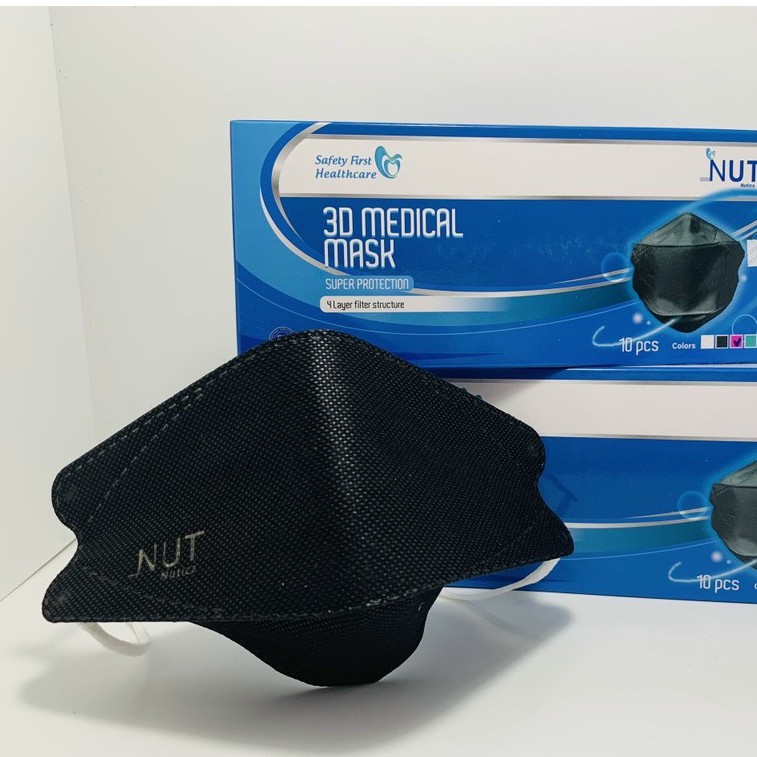 Khẩu trang kf94 cao cấp Nutica, 4d mask Nut chính hãng 4 lớp kháng khuẩn nẹp kẽm (hộp 10 cái) | BigBuy360 - bigbuy360.vn