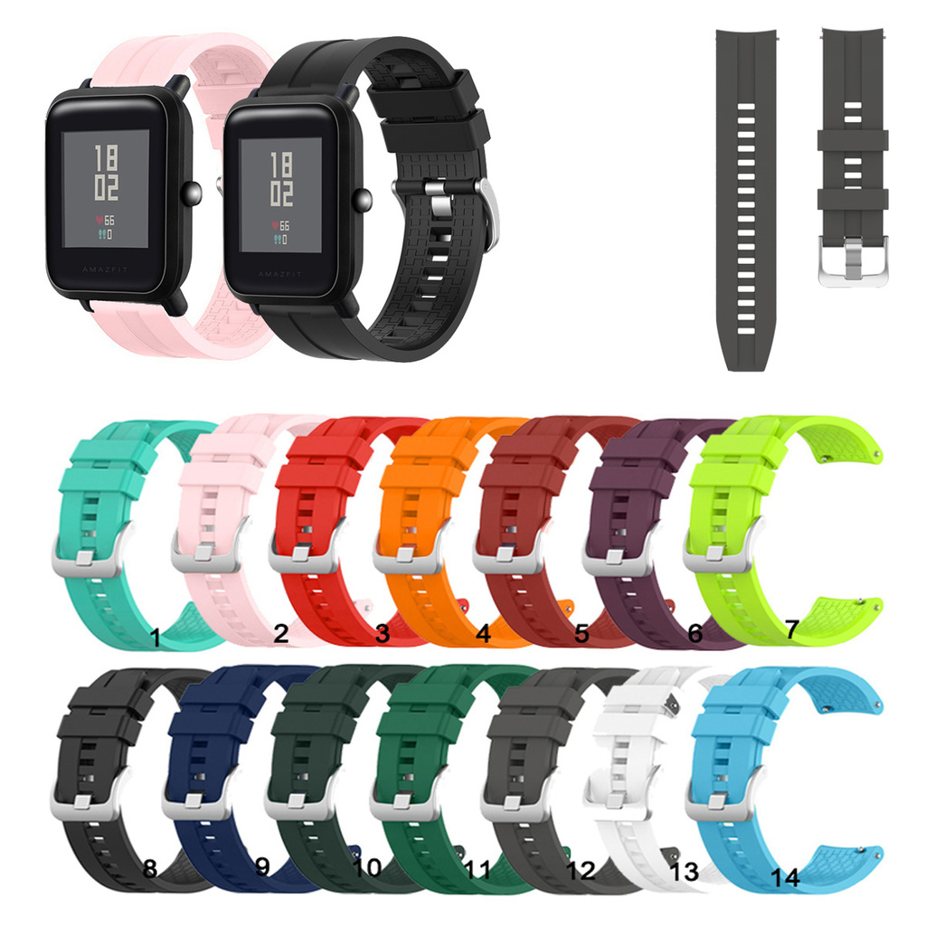 Dây Đeo Silicon Kích Thước 20mm Cho Đồng Hồ Thông Minh Huami Amazfit Bip 3 Lite S U  Pro/ GTS4 / GTS3 / GTS 2e / GTS2 mini / Neo / GTR 42mm