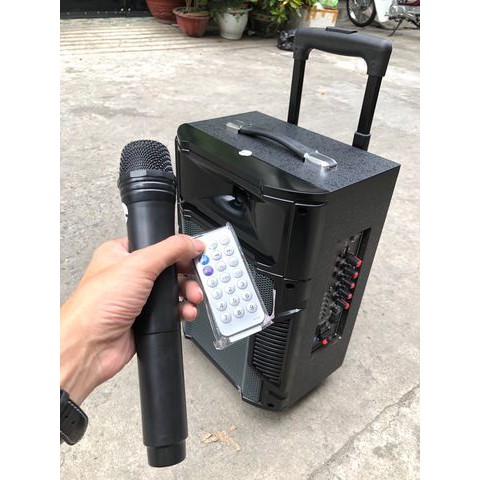 Loa kéo karaoke SN-108 kèm 1 micro không dây thùng gỗ