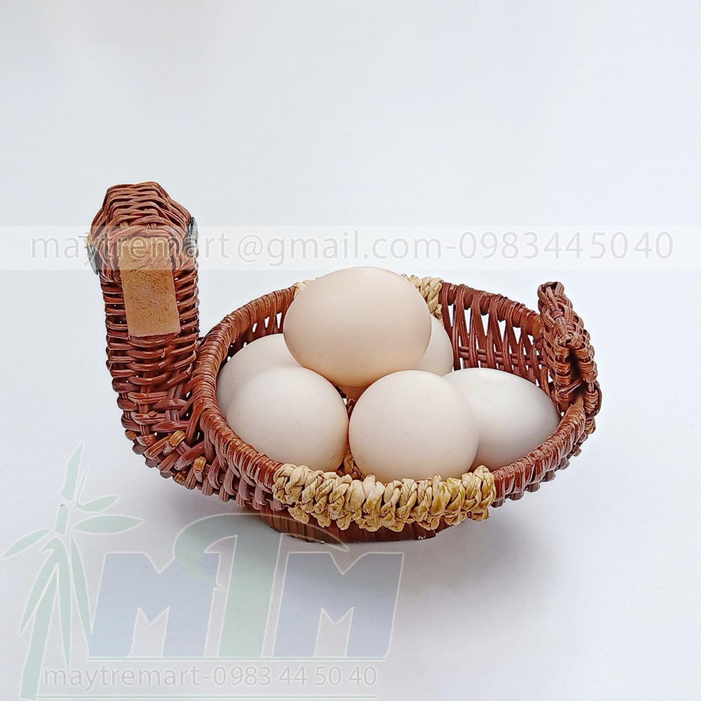 Khay mây l Đĩa mây cỏ tế hình con vịt.