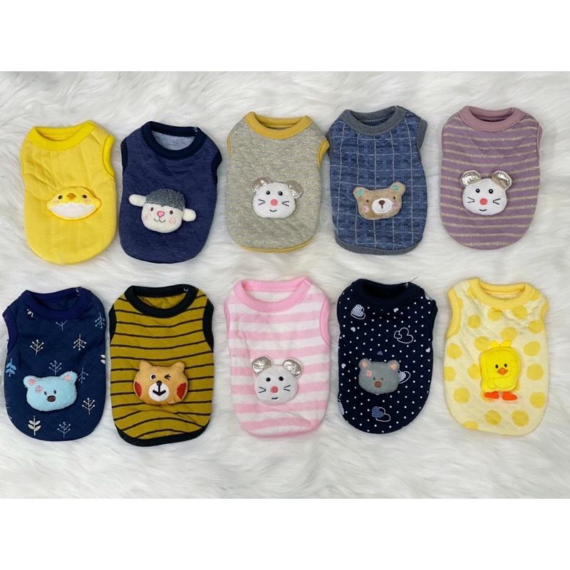 Áo nỉ ba lỗ cho chó mèo con size siêu nhỏ XXS - XS được chọn mẫu