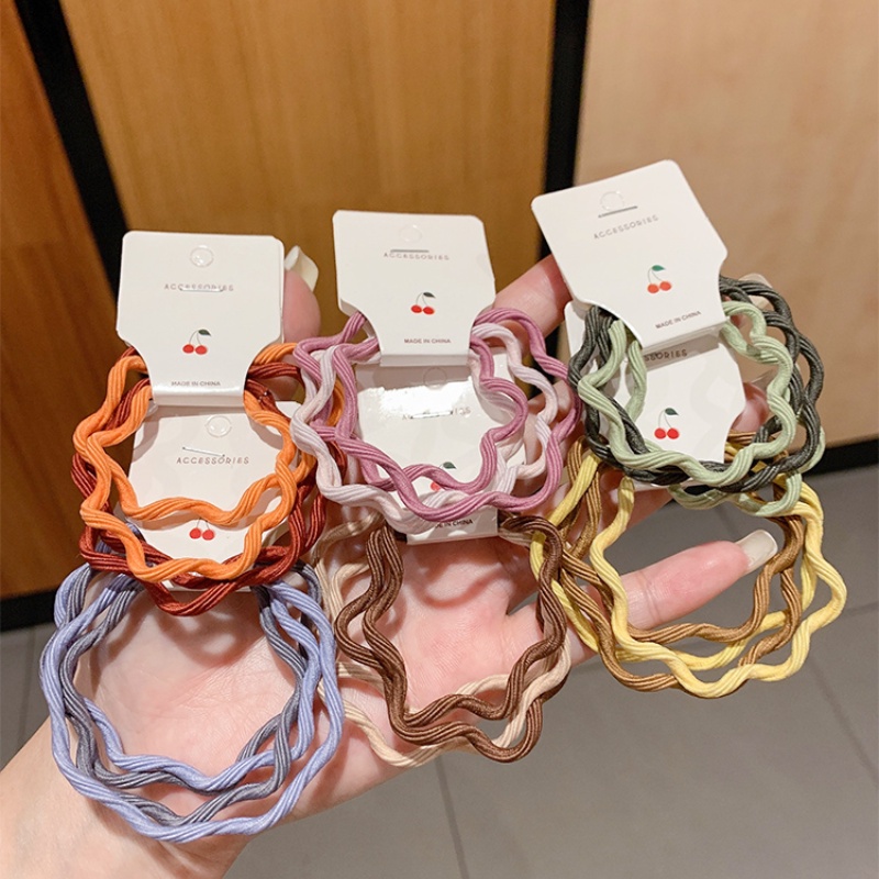 Dây buộc tóc gợn sóng đơn giản phong cách Hàn Quốc