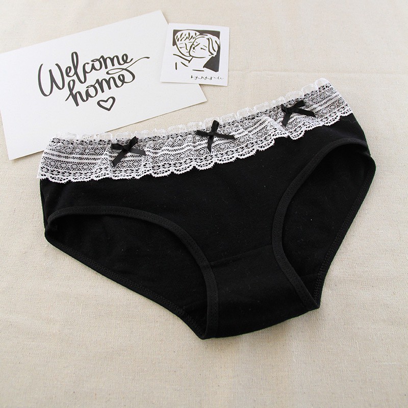 Quần Lót Nữ Cotton Kháng Khuẩn Set 4 chiếc Tông Đen Nữ tính gợi cảm tôn dáng SetDen4 | BigBuy360 - bigbuy360.vn