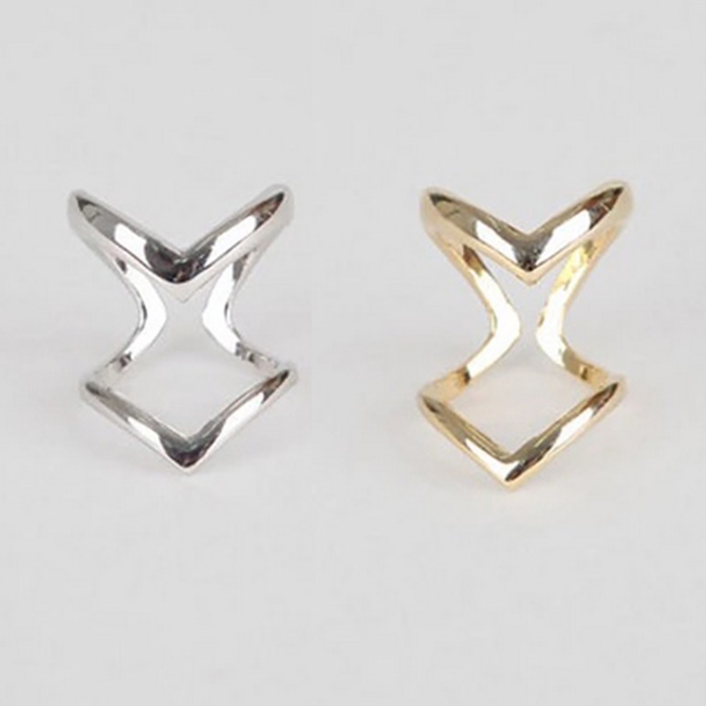 ☼Nhẫn Đeo Khớp Ngón Tay Hình Chữ V Phong Cách Vintage