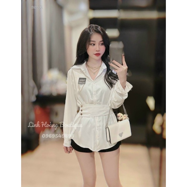 ÁO PEPLUM NÚT EO