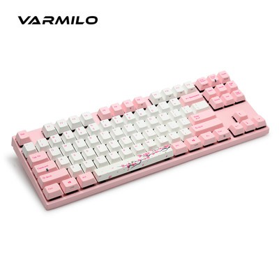 Varmilo minogue Sakura cơ khí bàn phím màu hồng 108 chìa khóa anh đào xanh đỏ trục trò chơi văn phòng cô gái không dây