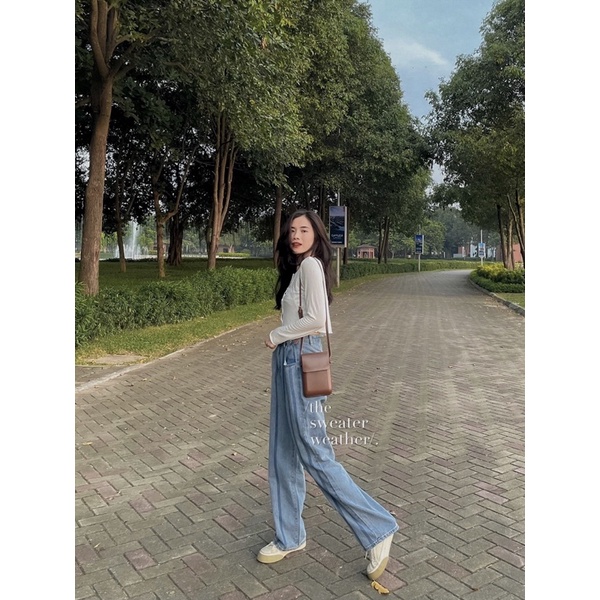 Áo croptop dài tay len mỏng cài cúc basic ( Ảnh thật ) | BigBuy360 - bigbuy360.vn