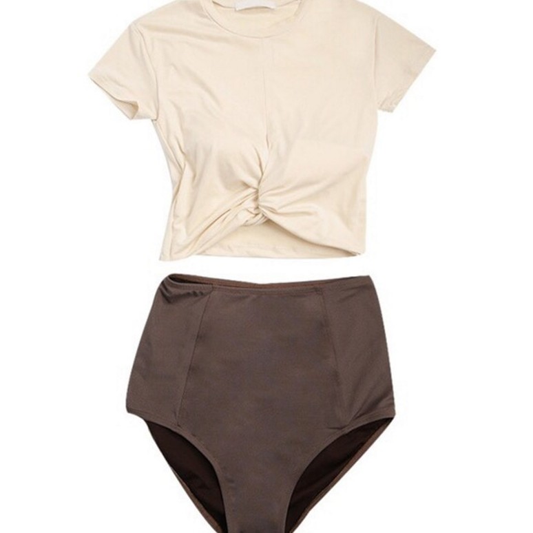 Bộ đồ bơi đi tắm biển set 2 mảnh (áo trắng ngà và quần lót) 2234 SHOP CR7 | BigBuy360 - bigbuy360.vn