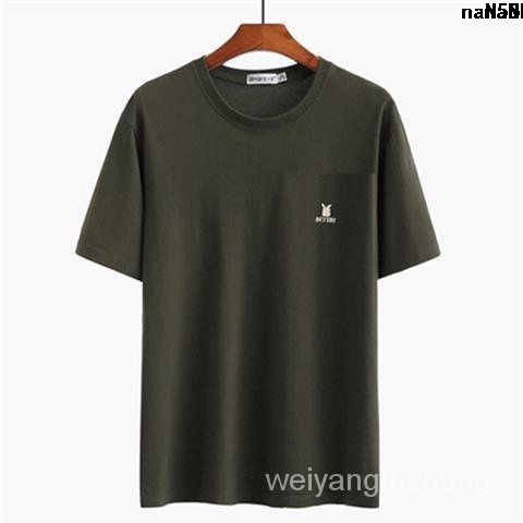 Áo Thun Cotton Tay Lửng Cổ Tròn Có Túi Dành Cho Nam Trung Niên Và Người Lớn Tuổi