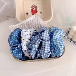 Combo 5 dây cột tóc, thun cột tóc màu xanh biển siêu xinh
