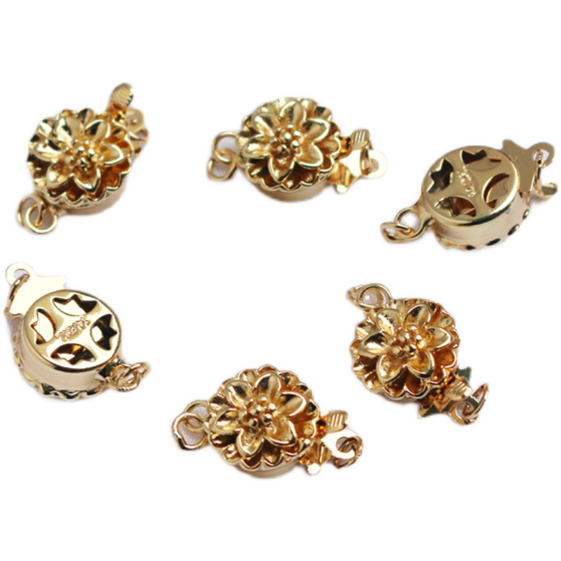 Khóa Cài Màu Vàng Đồng 14k 10mm Chuyên Dụng Làm Đồ Trang Sức