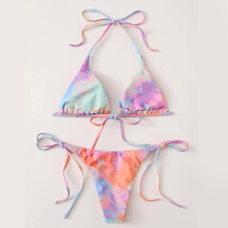 Bikini Cột Dây Lưng Thấp Nhiều Màu Sắc