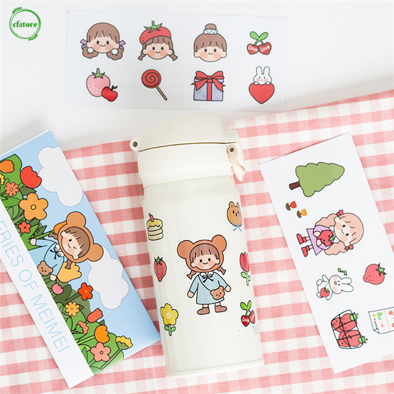 THERMOS Miếng Dán Trang Trí Chống Thấm Nước Hình Bình Sữa