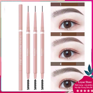Bút chì kẻ mày không trôi, bút chì kẻ chân mày kemelo có 2 đầu gồm 1 đầu vẽ và 1 đầu chải lông mày a2-534