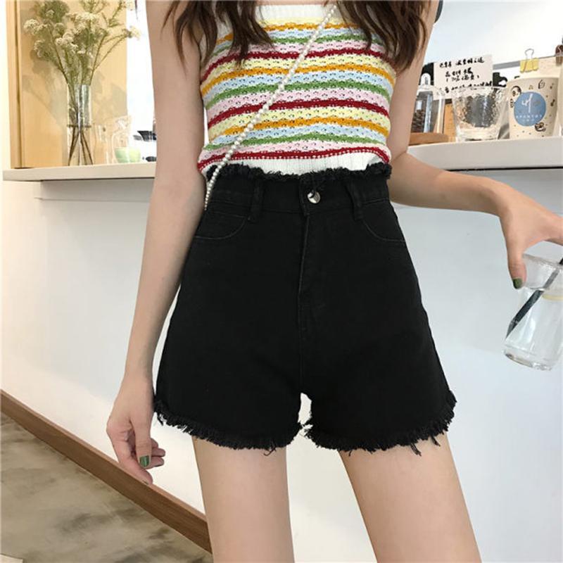 Quần Short Denim Ống Rộng Lưng Cao Thời Trang Mùa Hè Hàn Quốc Dành Cho Nữ