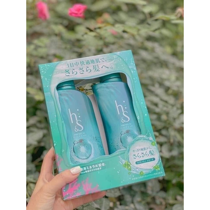 Set Gội Xả HS Xanh Lá Dành Cho Tóc Dầu Nội Địa Nhật - 370ml*2