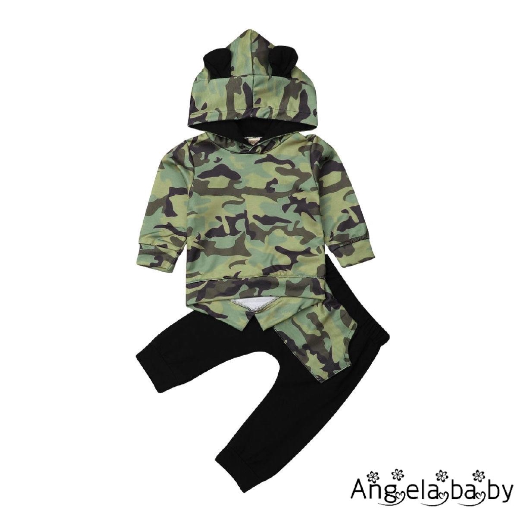 Set áo hoodie + quần dài rằn ri dễ thương cho trẻ sơ sinh