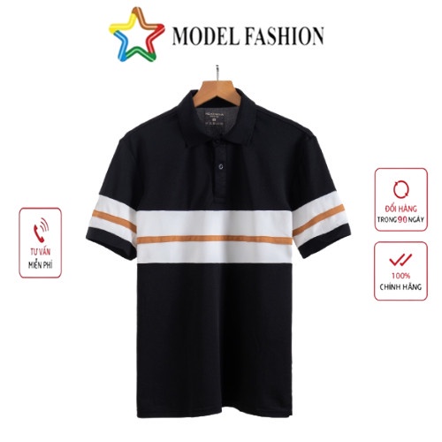 Áo thun polo nam nữ tay ngắn đen sọc ngang bụng hàn quốc Model Fashion