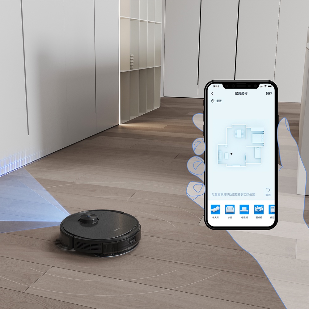 Robot hút bụi lau nhà Ecovacs Deebot T9 AIVI - Đen Bản nội địa - App Tiếng Anh, hàng chính hãng full VAT