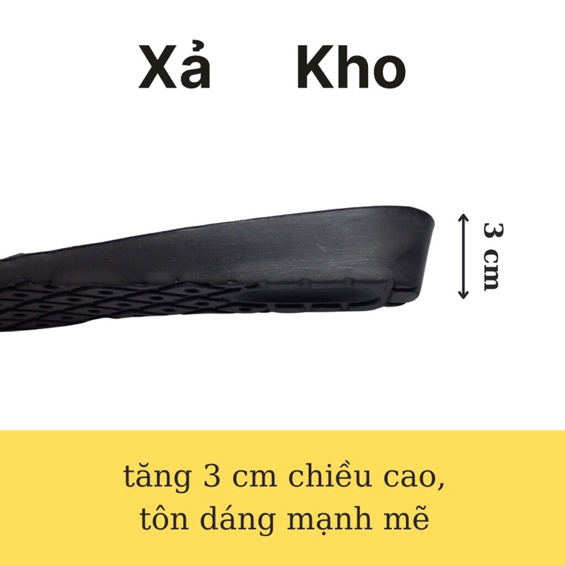 Lót giày tăng chiều cao 3cm bơm cao su Non Hàng Xuất Khẩu