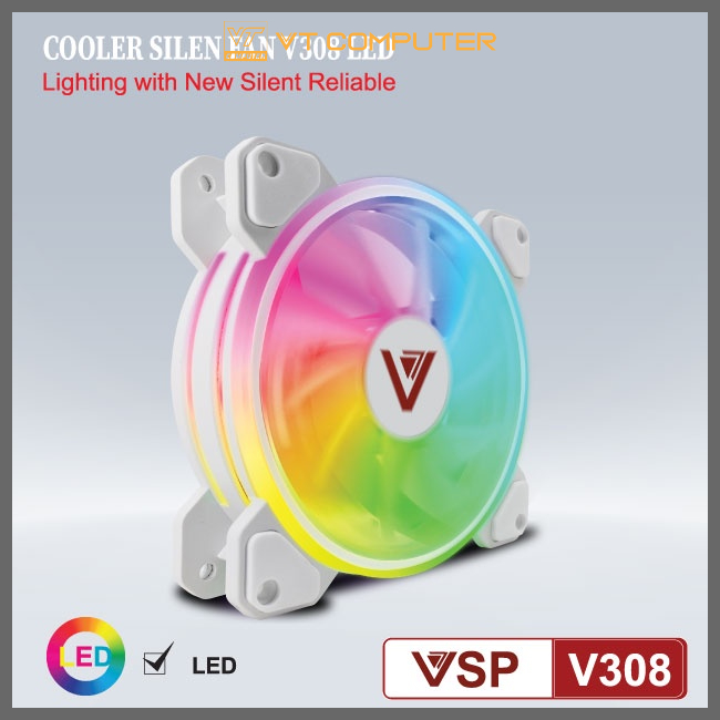 Fan Case / Quạt Tản Nhiệt / VSP / Led RGB / V304 / V308 / V309 / Đổi Màu Viền Với Nhiều Chế Độ