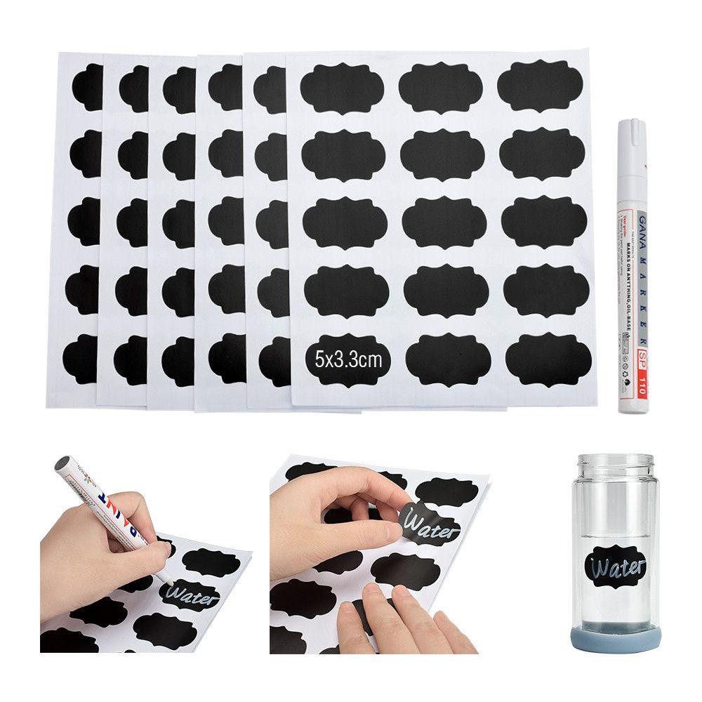 Bộ 90 Nhãn Dán Đánh Dấu Bằng Bảng Đen Chống Thấm Nước Tiện Dụng