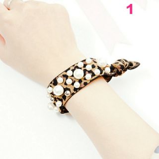 Dây buộc tóc màu sắc thổ cẩm đính hạt