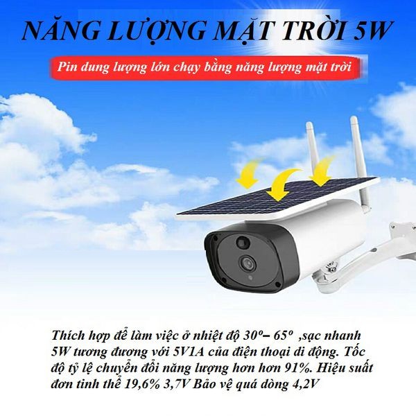 Camera ngoài trời 4G [FREESHIP ] - Camera năng lượng mặt trời dùng sim 4G có cảm ứng chống trộm bảo hành 12 tháng