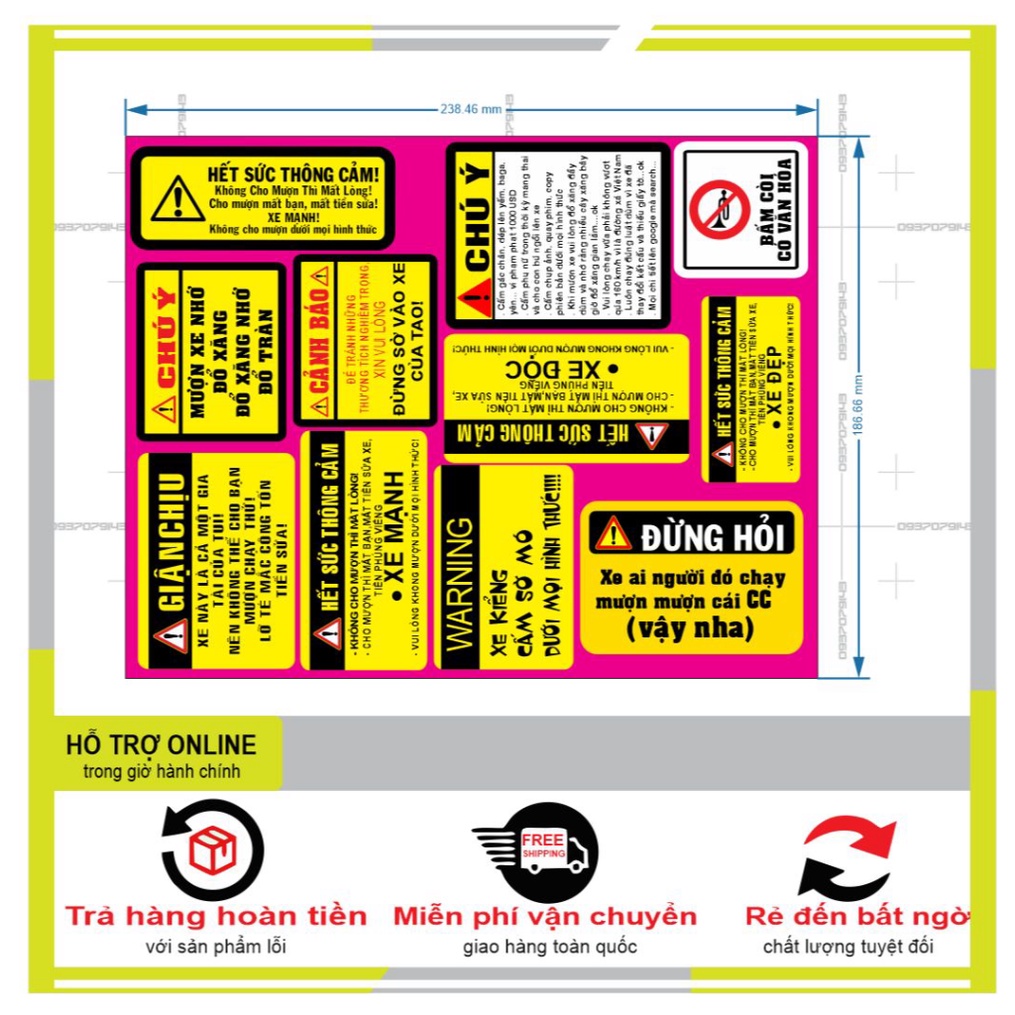 LOGO STICKER CẢNH BÁO GIẬN CHỊU MẪU 2 - SHINDECAL2