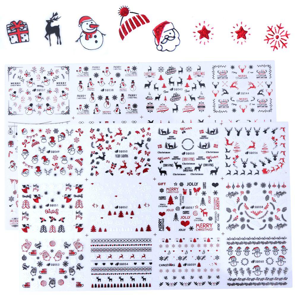 ROSE Set 24 Hình Dán Móng Tay Chủ Đề Giáng Sinh