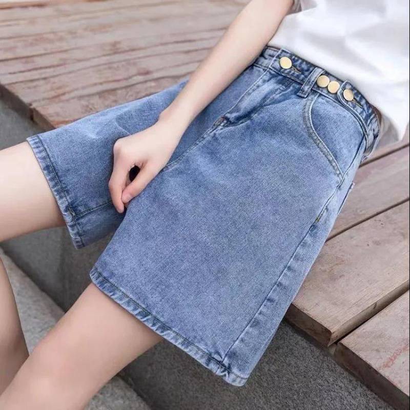 Quần short bigsize nữ kimfashion, quần đùi sọt ống rộng cạp lưng cao bigsize ulzzang 58-80kg ks01