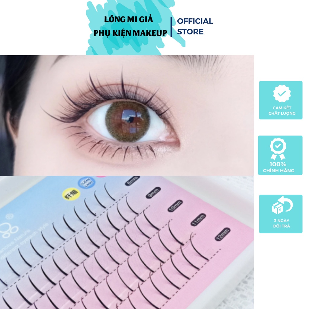 Hộp lông mi giả cong chữ C nối mi nhiều kích cỡ (L16)