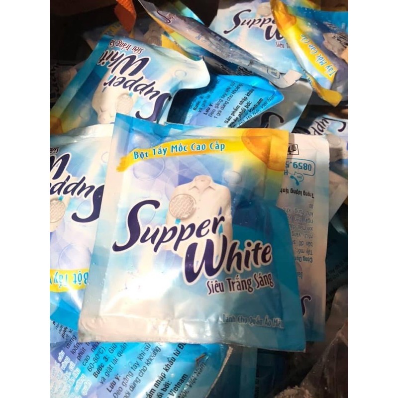 Bột tẩy mốc,tẩy vết ố bẩn quần áo cao cấp Supper White (combo 3 gói)