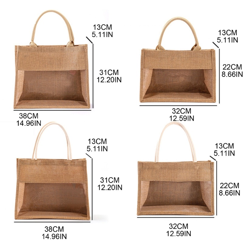 Túi Xách Tay Bằng Vải Bố Kích Thước Lớn Có Tay Cầm Dành Cho Nữ Đi Biển