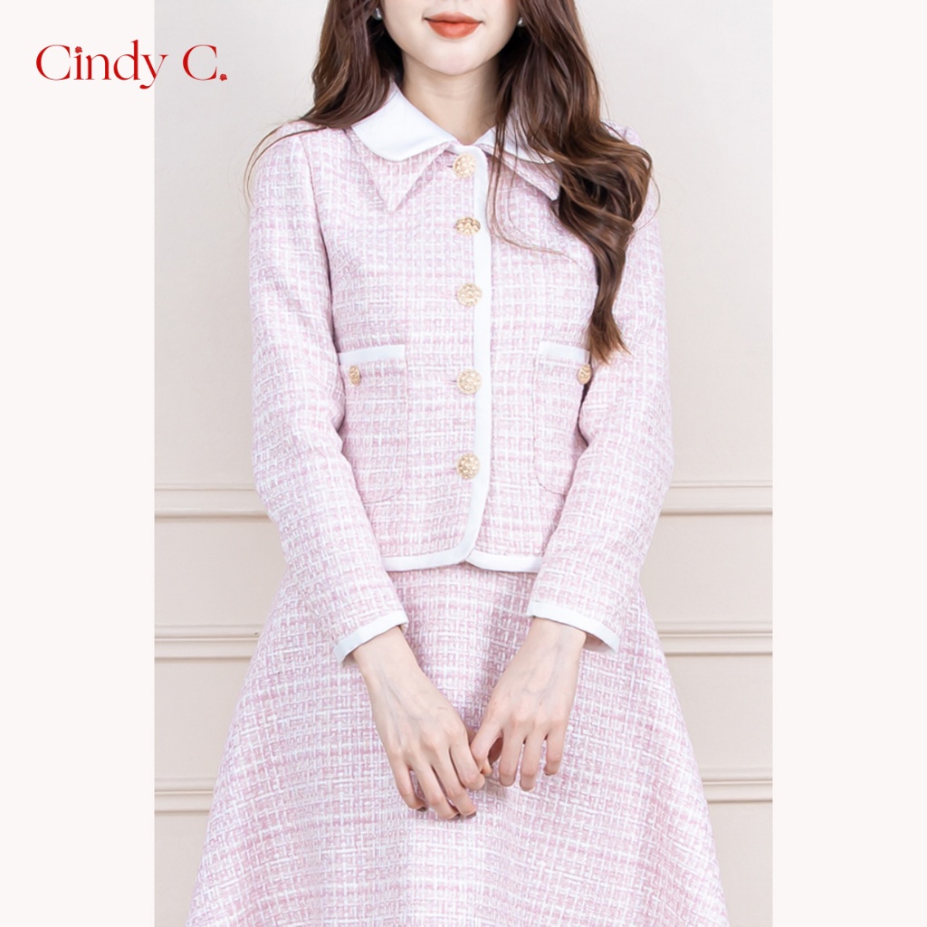 Set Áo khoác và chân váy Everly CINDY C chất liệu dạ Tweed phong cách công sở 928