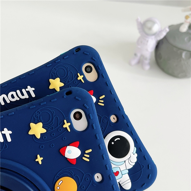 Bao Da Máy Tính Bảng Cho ipad Mini 1 2 3 4 5 7.9" ipad Mini6 8.6inch 360° Vỏ Bảo Vệ Hộp Sạc Tai Nghe Airpods Hình Phi Hành Gia Xinh Xắn Kèm Dây Đeo Vai Tiện Dụng