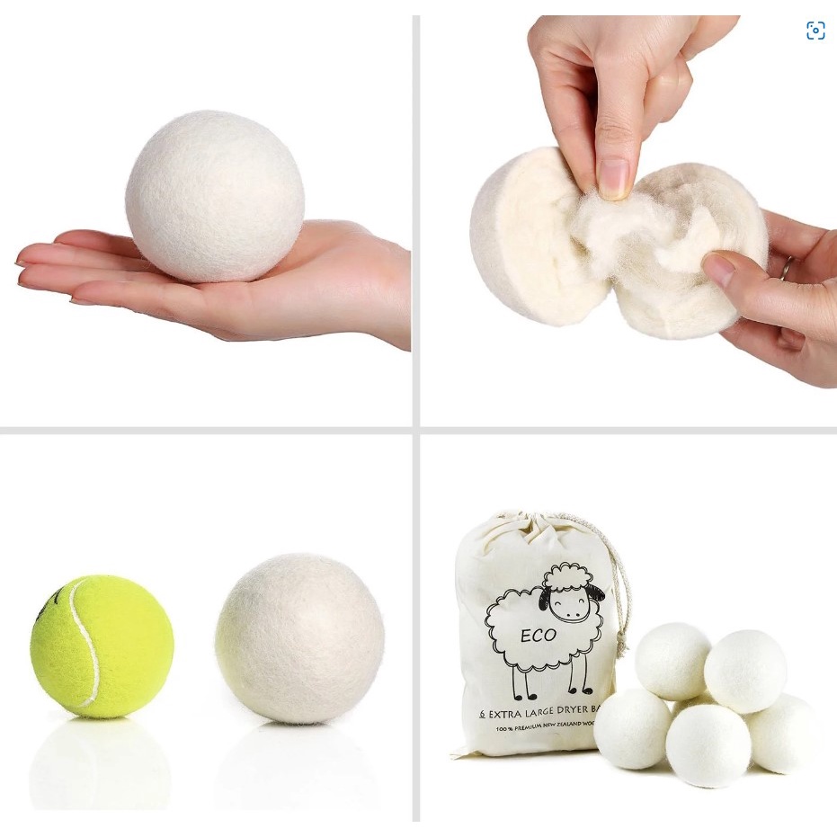 Bóng len làm mềm vải chuyên dùng cho máy sấy quần áo - Wool Dryer Balls giúp quần áo thơm và mềm mại hơn