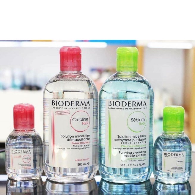 Nước tẩy trang Bioderma Crealine và Sebium H20 500ml, nước tẩy trang Pháp cho da dầu, da mụn, da thường và da nhạy cảm | BigBuy360 - bigbuy360.vn