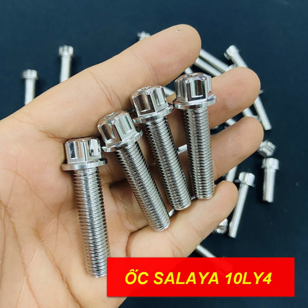 ỐC INOX SALAYA 10LY4 PHÂN BẮT CHÂN PHUỘC, 10LY25 PHÂN BẮT HEO DẦU XE YAMAHA