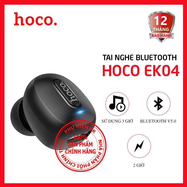 [Chống ồn/Chống nhiễu] Tai nghe bluetooth V5.0 Hoco EK04 – Dành cho mọi thiết bị điện thoại