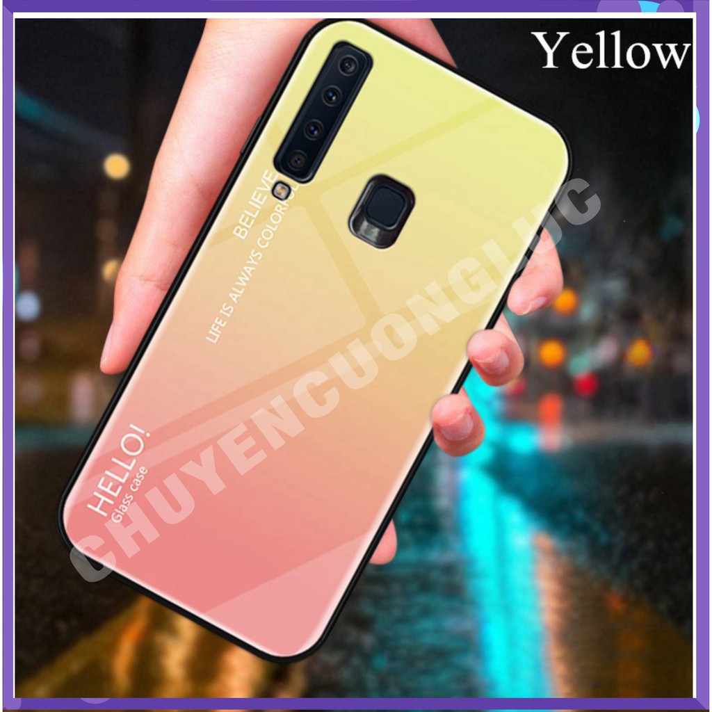 [HOT] ỐP LƯNG SAMSUNG Galaxy A9 2018 mặt kính cường lực màu gradient