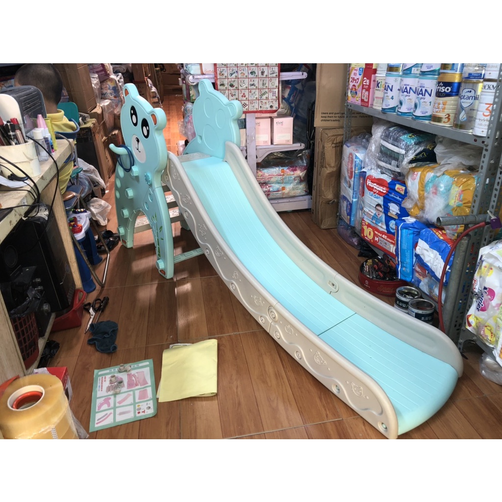 Cầu Trượt Đơn Mẫu Mới Chất Nhựa Cao Cấp Máng Trượt Dài 1,7m